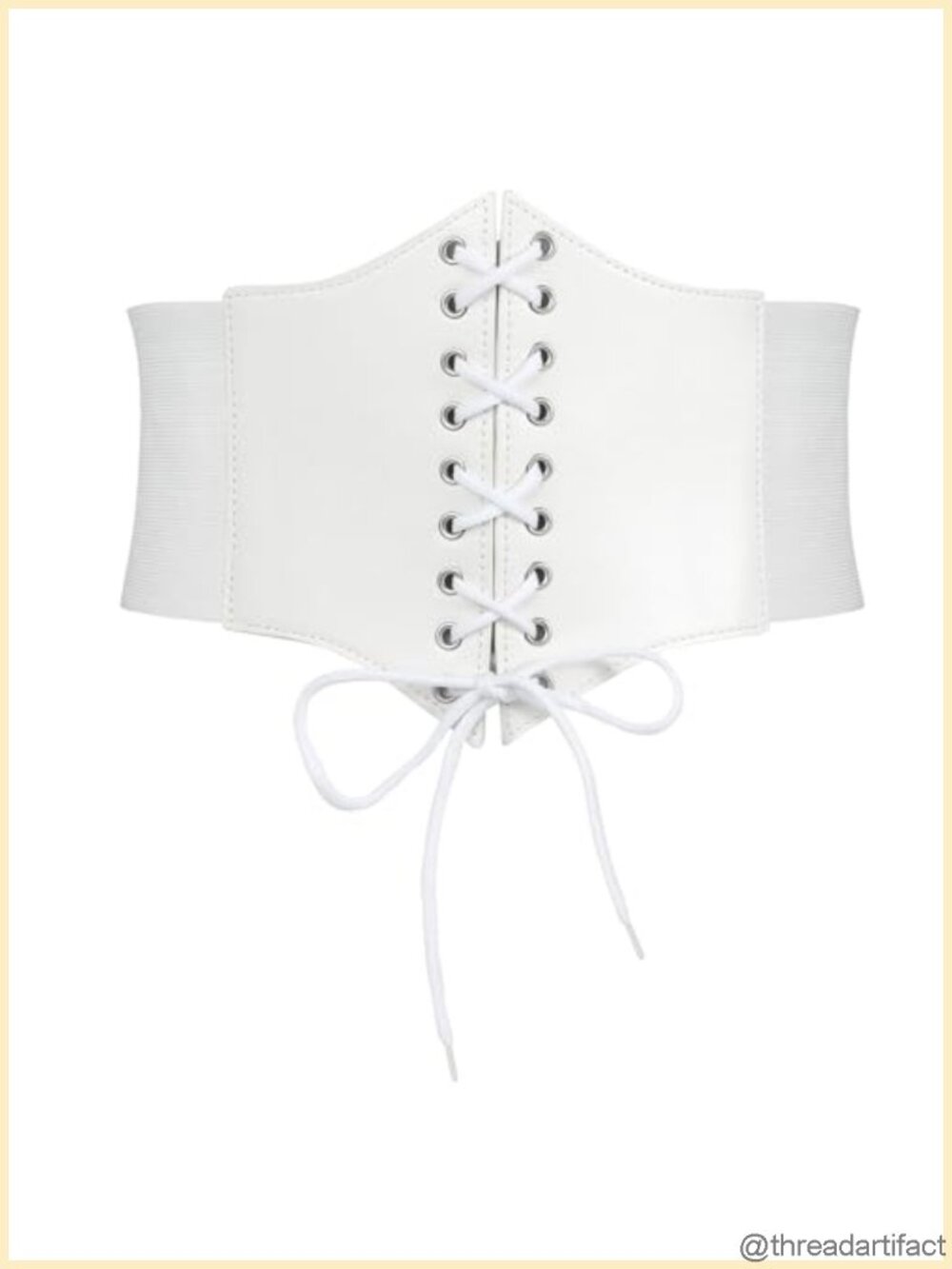 Lace Up Corset Belt Elastic PU Leather Waspie Waist Belt Halloween Costume